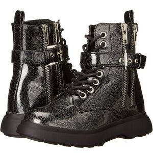 Dolce Vita girl's Black Glitter Phiona Ankle Boot size 12 in excellent condition